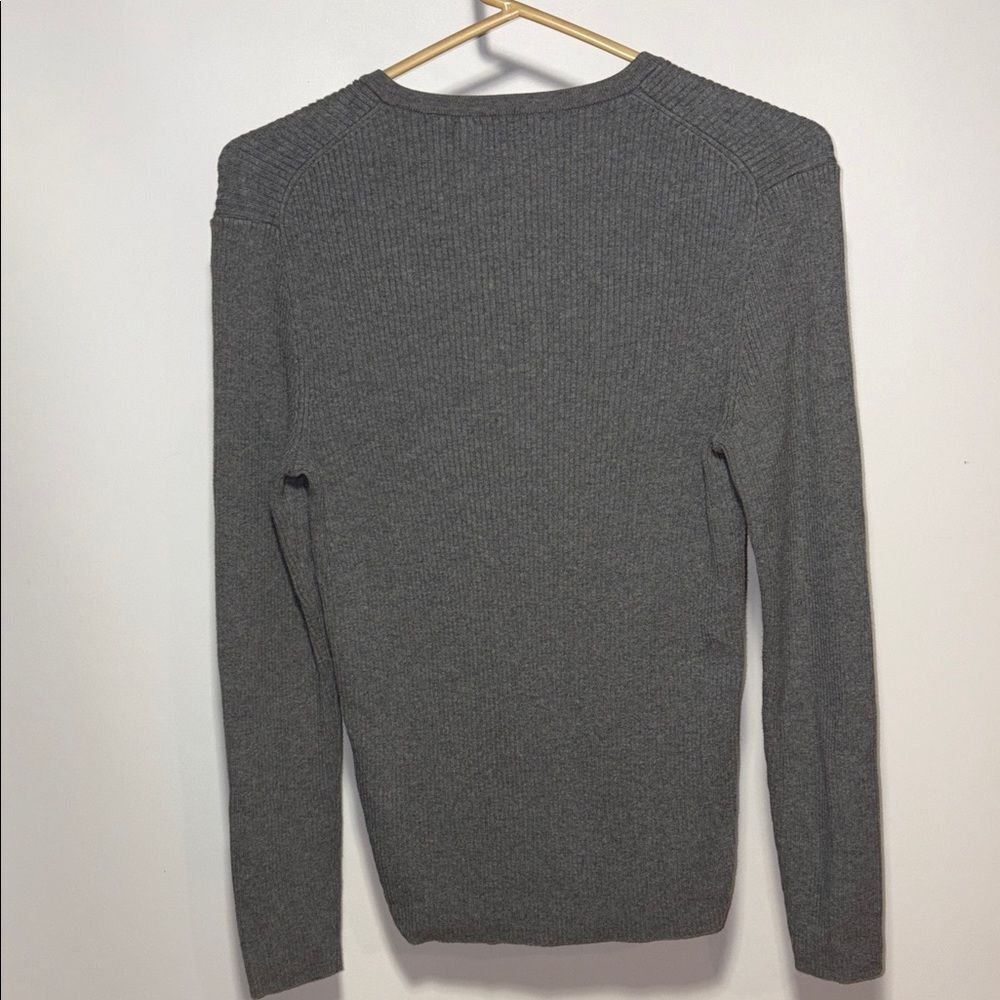 Moda International Gray Ribbed Henley Top - Picture 5 of 7